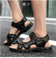 Sandalias Clásicas Para Hombre Verano Cuero Genuino Ligero Casual Moda Talla 38-46 Sandalias De Exterior Con Cierre De Correa Y Hebilla - details 15