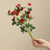 1PC Bouquet De Rosas Simuladas Pequeño Decoración De Casa Para Boda Y Fotografía Props De Flores Artificiales De Seda - details 9