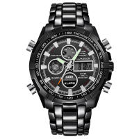 Reloj De Pulsera Dual Tiempo CURDDEN Para Hombre Con Correa De Aleación Multi-función Cronógrafo Estilo Casual Y Moda Negro - details 7