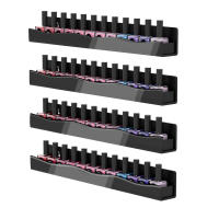 Organizador De Esmaltes De Uñas En Acrílico Negro Con 4 Estantes De 15 Pulgadas Para 48-66 Botellas Rack De Pared Multiusos - details 0
