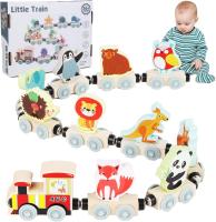 Juguetes De Tren De Madera Magnéticos Montessori Para Niños Set De Aprendizaje Temprano Con Animales Frutas Y Colores Juguete Educativo Para El Desarrollo Cognitivo - details 9