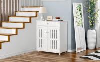 Mueble Zapatero de 2 Puertas Armario de 4 Niveles para Zapatos Mueble Auxiliar con Cajón y Estantes Ajustables para Entrada de Salón 78 x 37 x 86 cm Blanco - details 1