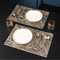 Juego De 2/4 Tapetes Para Mesa Rectangular Dorada Tapete De PVC Limpieza Fácil Moderno Para Comedor Decoración Del Hogar - details 0