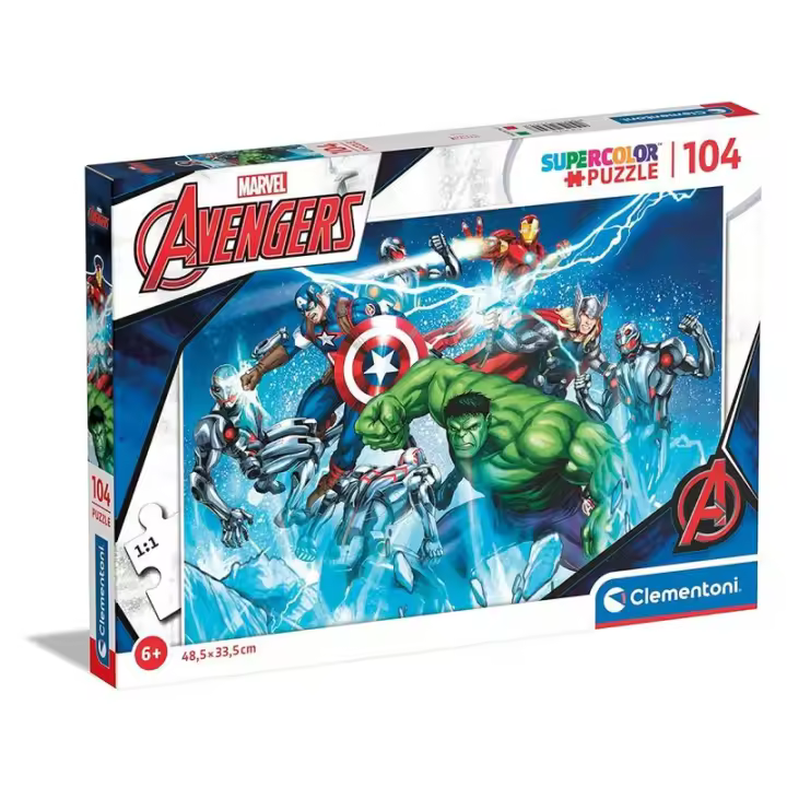 Puzzle infantil con 104 piezas de Los Vengadores Clementoni Supercolor 25744 - 1