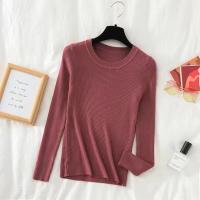 AOSSVIAO 2025 Suéter Para Mujer De Manga Larga Pullover Estilo Básico O-Neck Elástico Moda Invierno Suéter De Punto Sólido - details 10