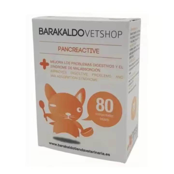 BARAKALDO VET+SHOP Pancreactive - Suplemento Nutricional para el Proceso Digestivo - 80 Comprimidos - 1
