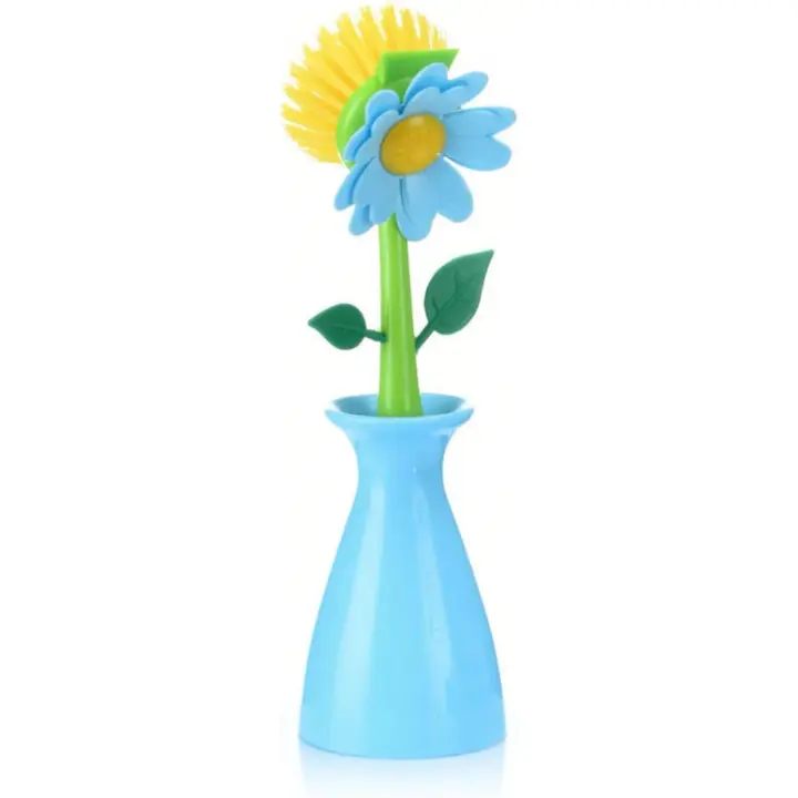 Creative Sunflower-Juego de Limpieza de Cocina with mango largo y base-Keeps ollas y sartenes Limpias-Azul - 1