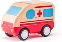 Ambulancia en madera con luz y sonido , ruedas de goma Woody + 18 meses - details 0