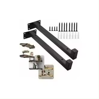 Soporte de pared Retro de 2 piezas, 30 cm, soporte de pared industrial, soporte de pared, soporte Negro, soporte de estantería metálico para Cocina, taler, Tienda, Carga Máxima 35 kg - 1