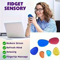 6pcs Piedras De Silicona Para Relajación Diseño Antigobble Duraderas Y Seguras Herramientas Portátiles Para Alivio Del Ansiedad Para Uso En Hogar Y Oficina - details 0