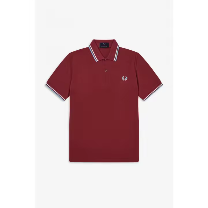 Fred Perry Reissues Original Twin Tipped Polo Maroon White Ice - 1