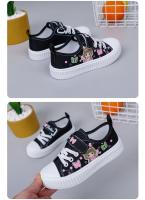 Zapatos De Lona Para Niñas Dibujos Animados Ligeros Y Cómodos Zapatillas Deportivas Planas Para Estudiantes Verano Antideslizantes Tela Superior PU Cierre De Correas EVA Para El Acolchado Suela De Goma - details 15
