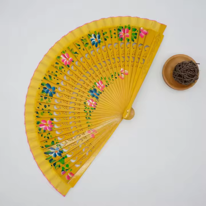 Abanico Plegable De Madera Para Baile Accesorio De Ropa Decoración Del Hogar Ornamento De Artesanías Fotografía Prop De Danza - 1