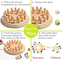 Juego De Ajedrez De Madera Para Niños Juguete Educativo Montessori De Color Sensación Y Memoria Match Stick Chess Juego De Fiesta Para Bebés Y Niñas - details 4