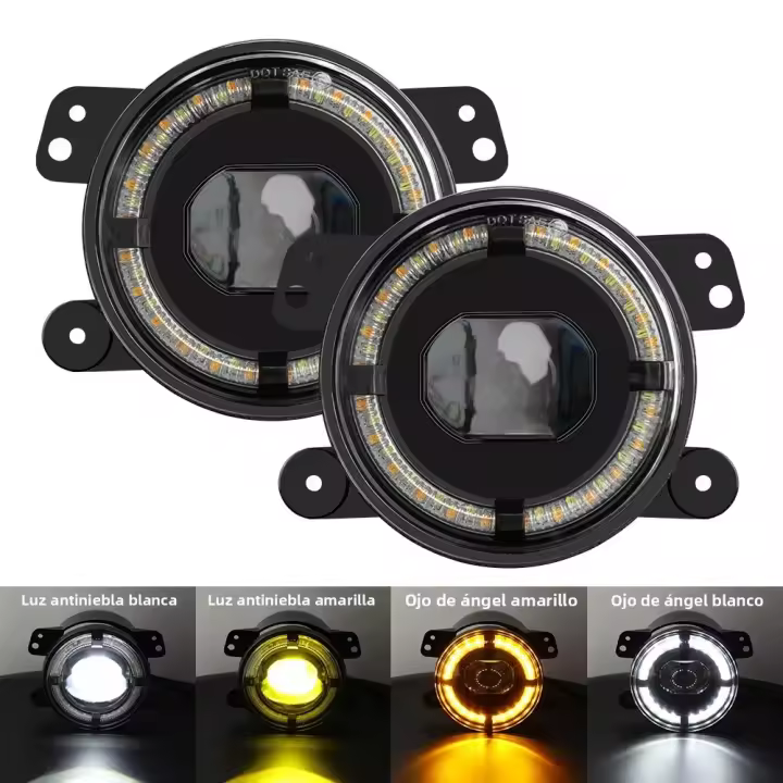 Luz De Fosa LED 60W 4 Pulgadas Para Wrangler JK LJ TJ Dodge Journey Magnum ATV Blanco DRL Ambar Señal De Giro Luz De Neblina - 1