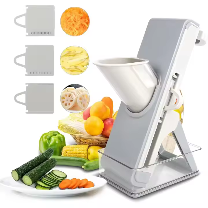 Tienda BIT Cortador De Verduras Manual, De Acero Inoxidizable Rallador Multifunction With Contenedor, Rebanador De Frutas - 1