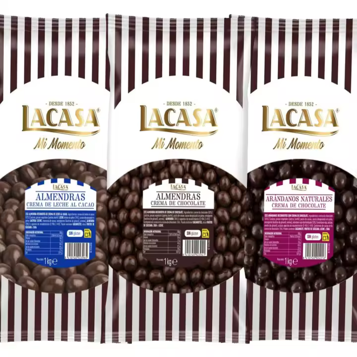Lacasa Pack 3kg de bolas: Almendra con chocolate Negro,Almendra con chocolate con Leche,Arándanos con chocolate Negro - 1