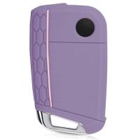 Banner - Funda silicona mando llave del coche 3 botones compatible con VW purpura rosa