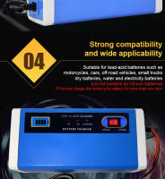 Cargador De Batería De Coche 240W 12V 24V 5A/10A 3 Etapas Con Pulso Y Pantalla LCD Digital Para Motocicleta Reparación De Baterías - details 7
