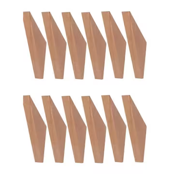 12pcs Wooden Wall Hook Piece Beech Triangle Clothes Hat Hook Holder - 1