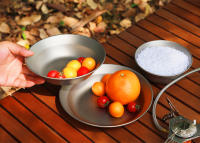 Tiartisan Juego De Comedor De Titanio Para Camping Y Senderismo Platos Y Cucharas Ultraligeros Portátiles Piletas De Ensalada Stackable - details 11