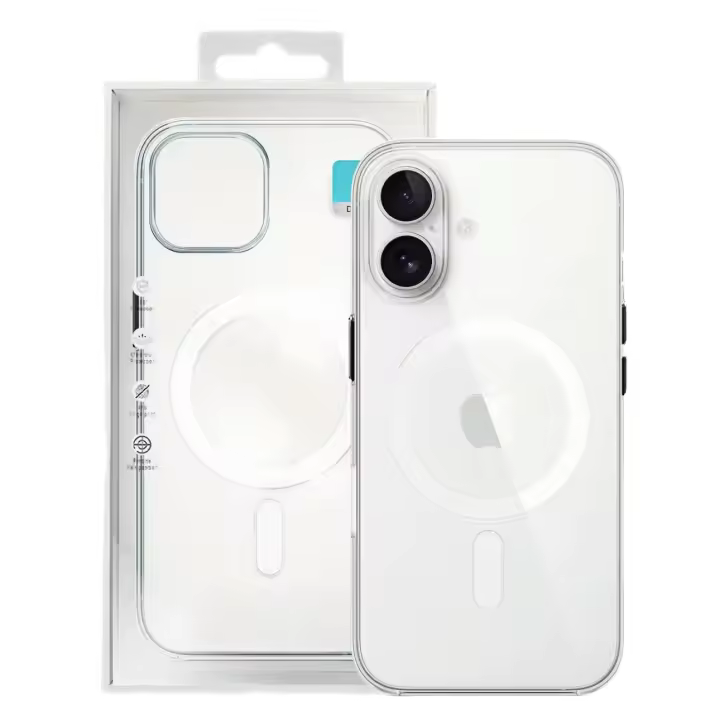 Funda Anticarburo Transparente A Prueba de Golpes Fuerte Adsorción Magnética para APPLE Pro Max, Pro, 16 Plus, iPhone 16 Carga Inalámbrica - 1