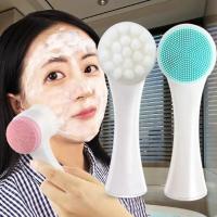 Cepillo Facial De Silicona 3D Bilateral Masajeador Manual Cerda Suave Para Limpieza Facial Tamaño Único Material Plástico - details 0