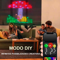 Ventronik Luces de Cortina Bluetooth RGB Inteligentes impermeable, 2x2m 600 Led, Luces LED de Cortina Personalizable, Posibilidad de crear cualquier diseño, Juego de Luces de Cortina para Navidad , Discotecas, Bodas - details 1