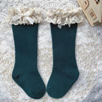 Calcetines Altos Para Bebés Niñas Otoño Invierno Con Encaje Y Volante Algodón Princesa Navidad Para 0-5 Años Talla True Fit - details 9