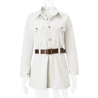 Vestido Mini Retro WhereMery Con Cuello Enrollado Y Botones Decorativos Slim Para Mujer Casual Compra Online - details 8