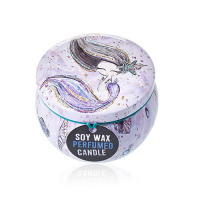 Vela decorativa de cera de soja con aroma a frambuesa – Diseño marino con tapa metálica reutilizable - details 2