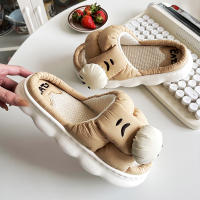 Zapatillas De Plataforma Casual Para Mujer Con Diseño De Gato De Dibujos Animados Zapatos De Lino Elegantes Para El Hogar Con Tobillero Abierto Y Tacón Bajo - details 14
