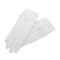 Guantes De Boda Elegantes Para Novia Con Lazo Accesorios De Boda Para Damas Guantes De Noche Formales De Encaje Rayón Talla Única - details 2