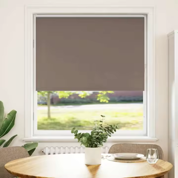 vidaXL Estor Enrollable Opaco Color Café de Tela en dimension 175 cmx105 cm/175 cmx110 cm/175 cmx115 cm y más | protección solar decorativa para ventanas hogar oficina dormitorio fácil de instalar - 1