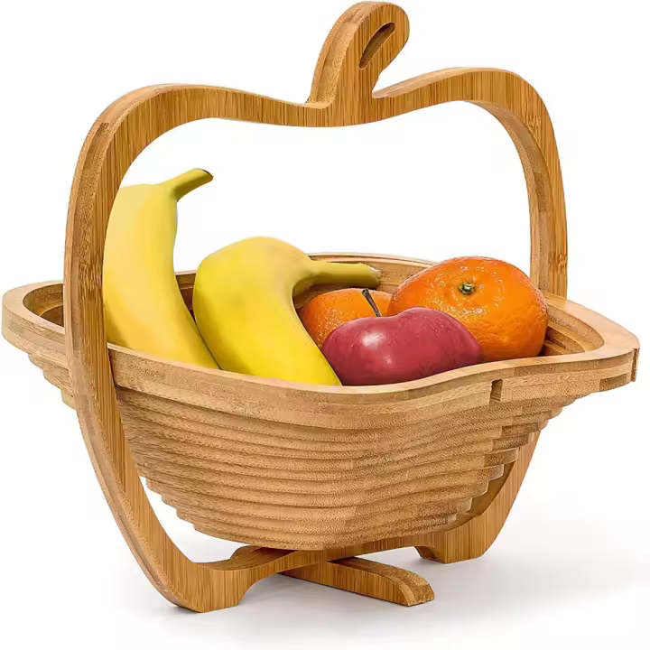 Frutero cesta plegable Manzana de Bambú, Bambú - 1