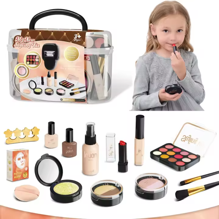 Juego De Maquillaje De Princesa Para Niñas Bolsa De Actuación Portátil Con Diversos Artículos De Belleza Juguete Educativo Para Niños De 3-12 Años - 1
