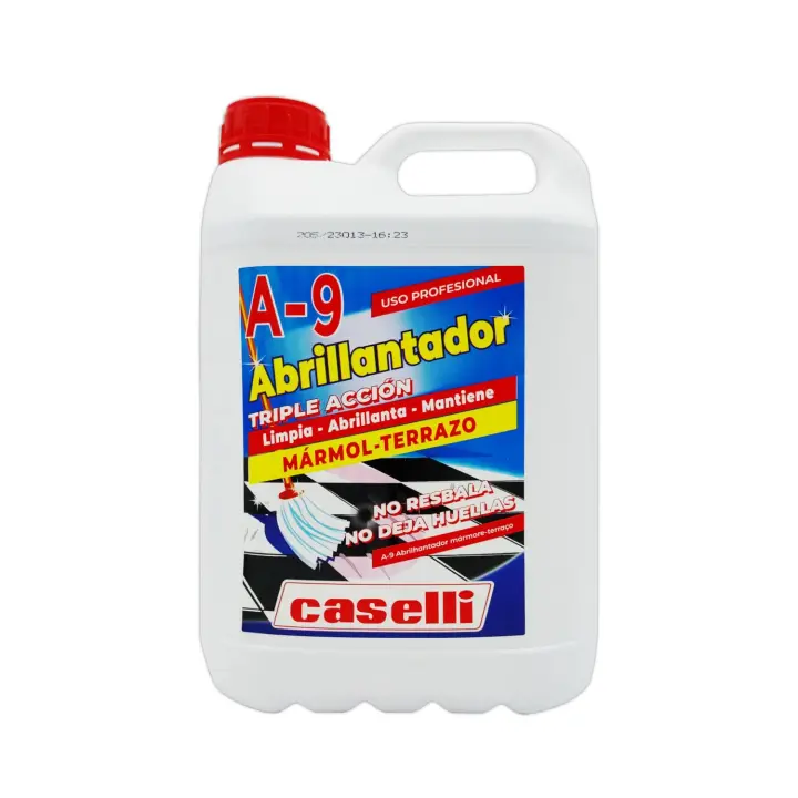 CASELLI A9 Abrillantador conservador de suelos (5 Litros), limpia, abrillanta y mantiene suelos y pavimentos, especialmente formulado para mármol y terrazos - 1