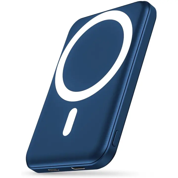 per Mag-safe Powerbank, 5000mAh Power Bank Wireless, 20W PD Ricarica Rapida Caricabatterie Portatile con Type-C Power Bank per iPhone 16/15/14/13/12 Serie-Light Bianco - 1