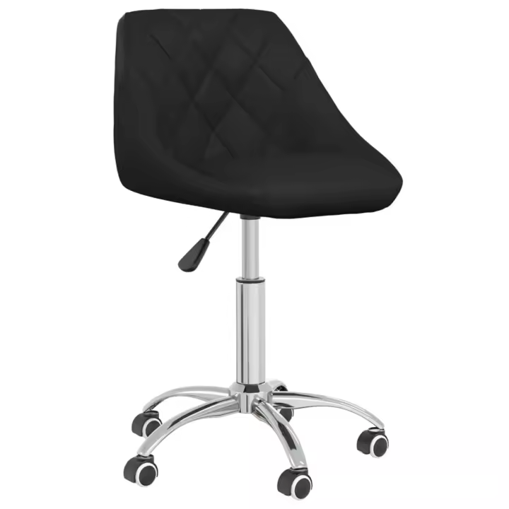 Silla de oficina de cuero sintético negro - 1