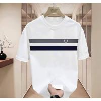 Camiseta De Manga Corta Para Hombre Diseño Minimalista De Rayas Estampado Algodón 100% Ropa Casual Transpirable Y Protección Solar - details 2
