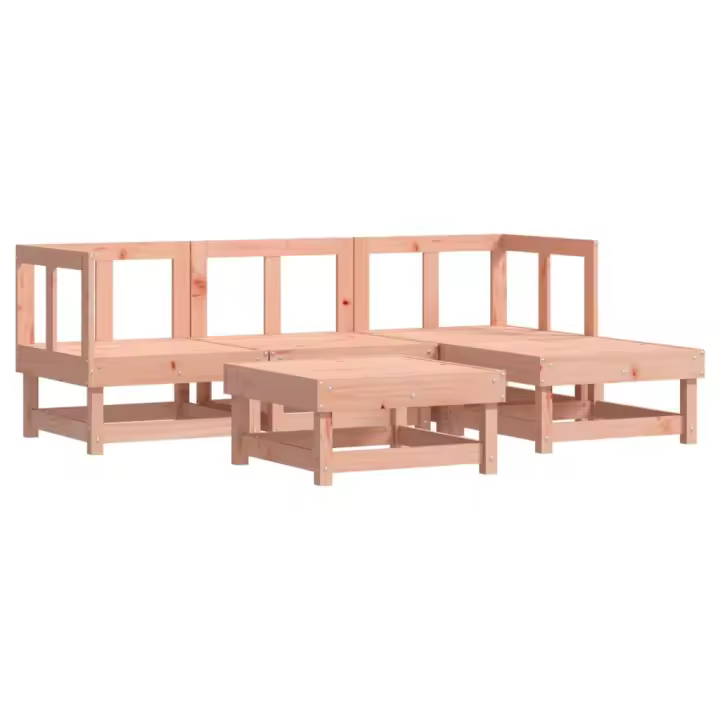 vidaXL Juego de sofás de jardín 5 pzas madera maciza de abeto Douglas - 1