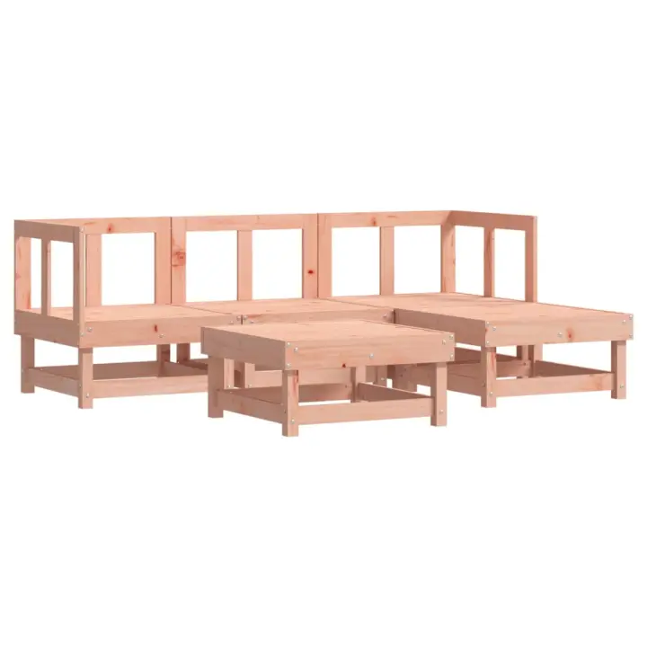 vidaXL Juego de sofás de jardín 5 pzas madera maciza de abeto Douglas - 1