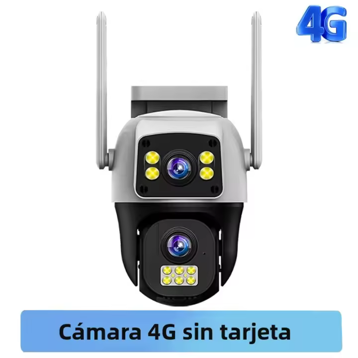 Cámara IP 4K 8MP Doble Lente Exterior Impermeable 360° Detección Humana Vigilancia De Video Seguridad CCTV Protección PTZ Cámara 4G - 1