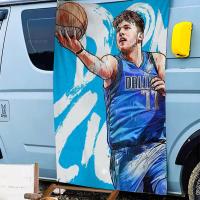 Bandera De Luka Doncic Jugador De Baloncesto Arte Impreso Decoración De Pared Japonesa Para El Hogar Tamaño Variado Polyester - details 11