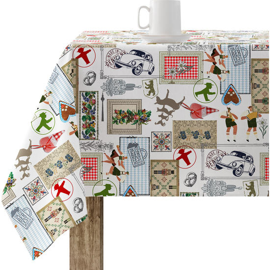 Mantel Resinado Antimanchas Toile De Jouy Azul