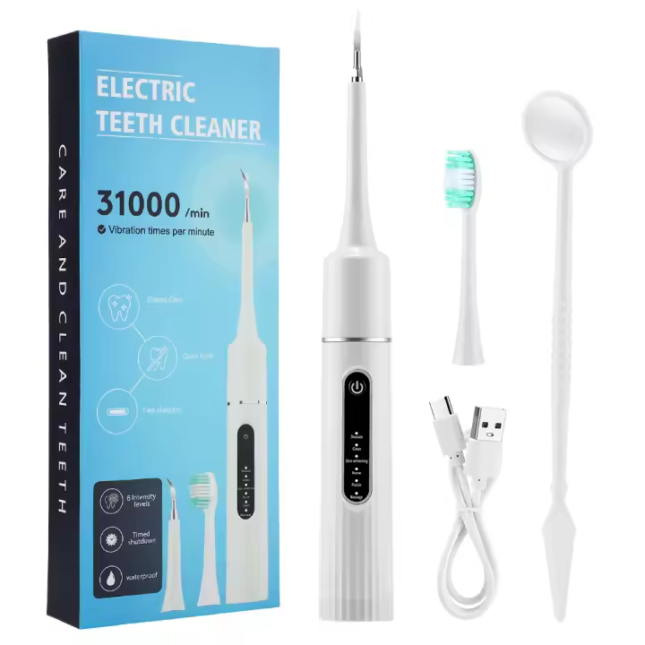 Limpia Dientes Eléctrica Portátil Con 6 Modos De Velocidad Alta Frecuencia De Vibración Eliminador De Tartar Para Blanqueamiento De Dientes - 1