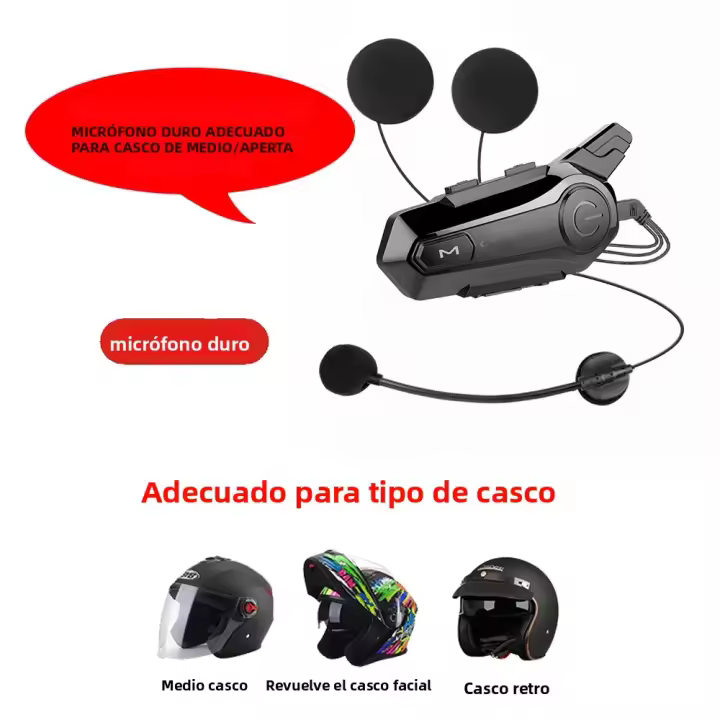 Intercomunicador De Casco X1 plus Motor Bluetooth 5.0 Headset Inalámbrico Para Motocicleta Con Altavoz Y Habla Libre 1000m Para 2 Conductores - 1