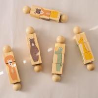 Juguete Educativo De Madera Para Bebés 1pc Campana De Mano Montessori Desarrolla La Habilidad Manual Juguete Clásico Educativo Para Niños Con Puzzle De Animal - details 15