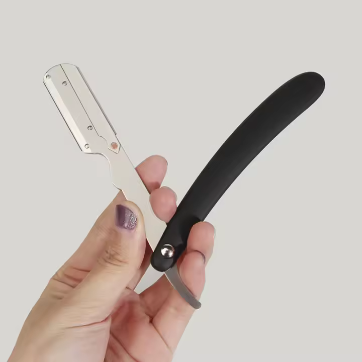 Cuchillo De Afeitar Plegable De Acero Inoxidable Para Hombres Barbero Cuchilla De Cejas Afeitadora De Barba Accesorios De Cabello - 1