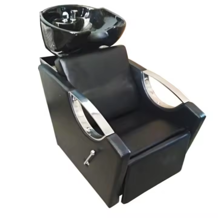 Lavacabezas Ergonómico FLORA para Barberías, Peluquerías y Salones - Elevación de Reposa piernas y Cómodo Diseño - 1